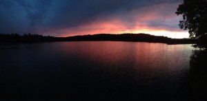 A picture of a sunset over Lake Waban taken by Audrey Stevens '17. Audrey is a student in my FYM group!