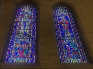 Stained glass windows in Houghton Chapel