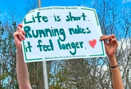 Sign reading "Life is short. Running makes it feel longer."