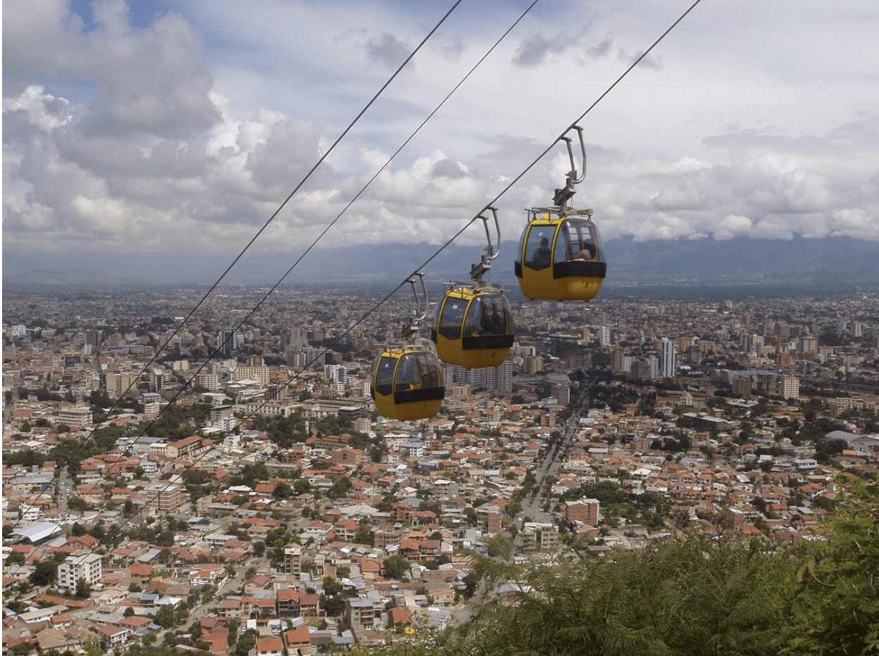 Ariel tram over Cochabamba