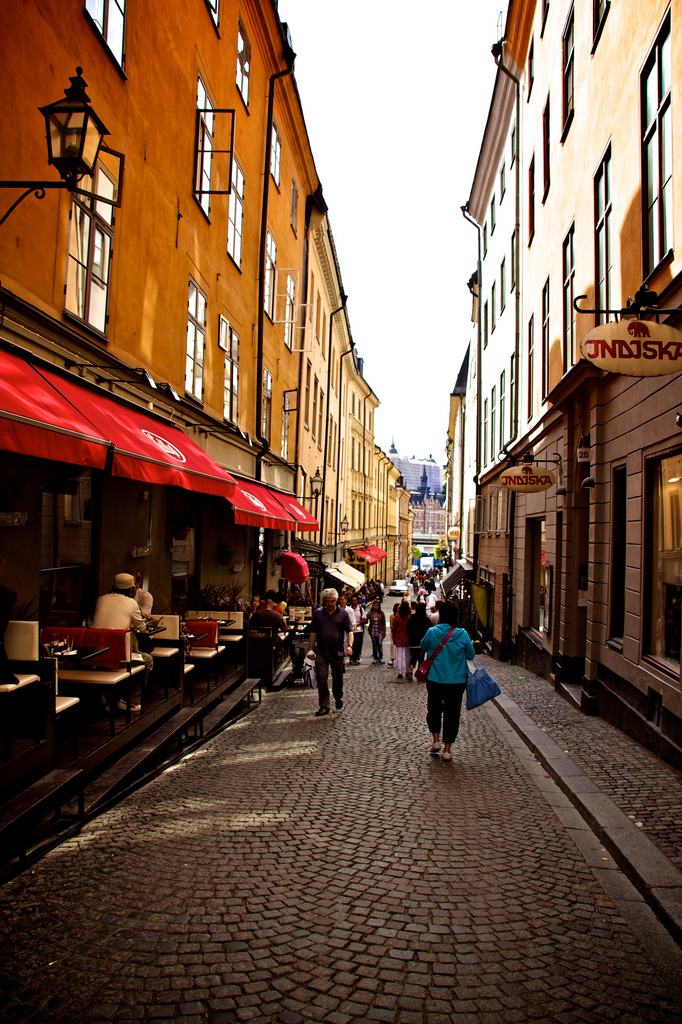 Small walking street in Stockholm